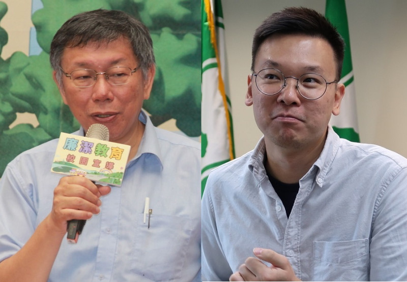 台北市長柯文哲（左）與民進黨副秘書長林飛帆（右）隔空互槓。   圖：新頭殼合成照