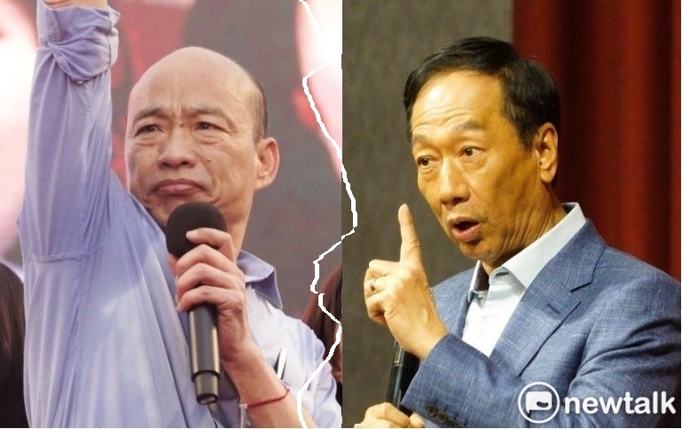 國民黨總統參選人韓國瑜(左)、鴻海創辦人郭台銘(右)   圖：新頭殼合成