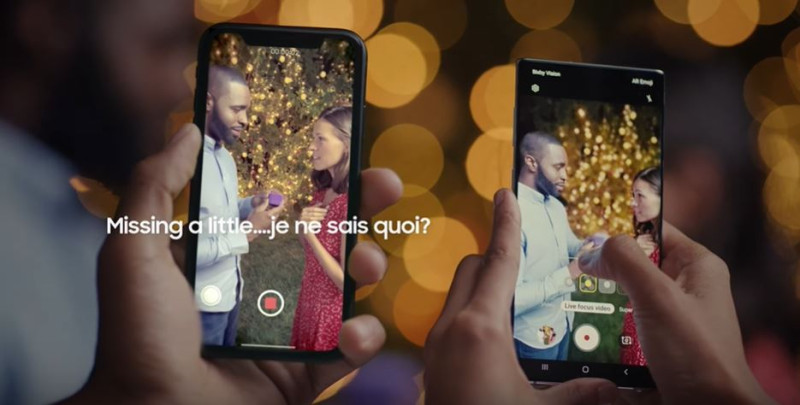 三星（Samsung）日前發布一則15秒的Galaxy Note 10系列新廣告，嗆聲iPhone沒有「即時景深特效」。   圖：翻攝自Samsung US官方YouTube