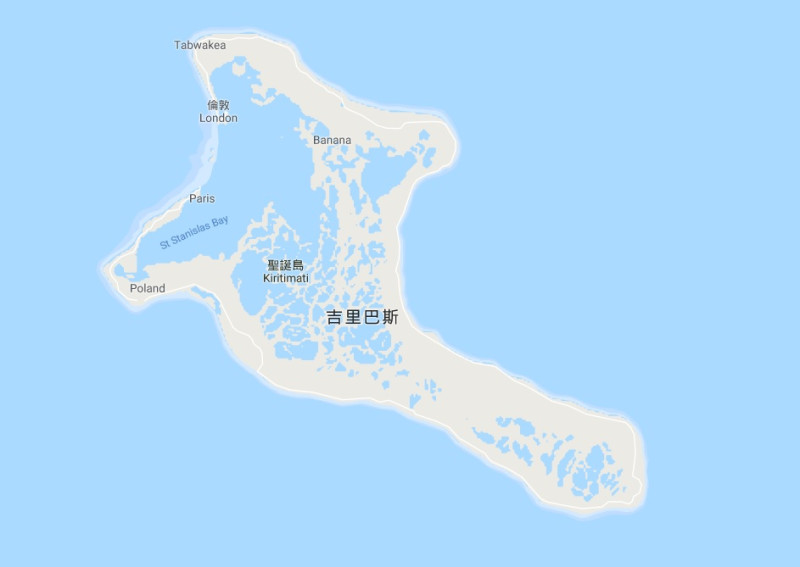我國邦交國吉里巴斯。   圖：翻攝自Google地圖