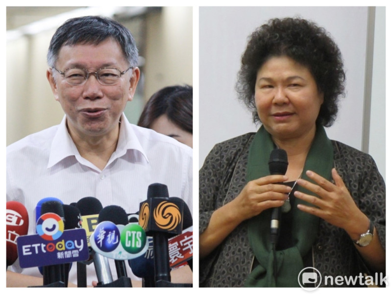 台北市長柯文哲（左）經常將砲火指向總統府秘書長陳菊（右），引起外界爭議。   圖：新頭殼合成照