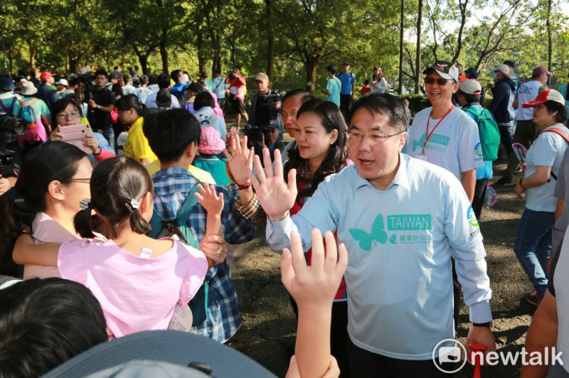 台南市政府舉辦國家防災日全民健走活動由台南市長黃偉哲主持。   圖／黃博郎攝