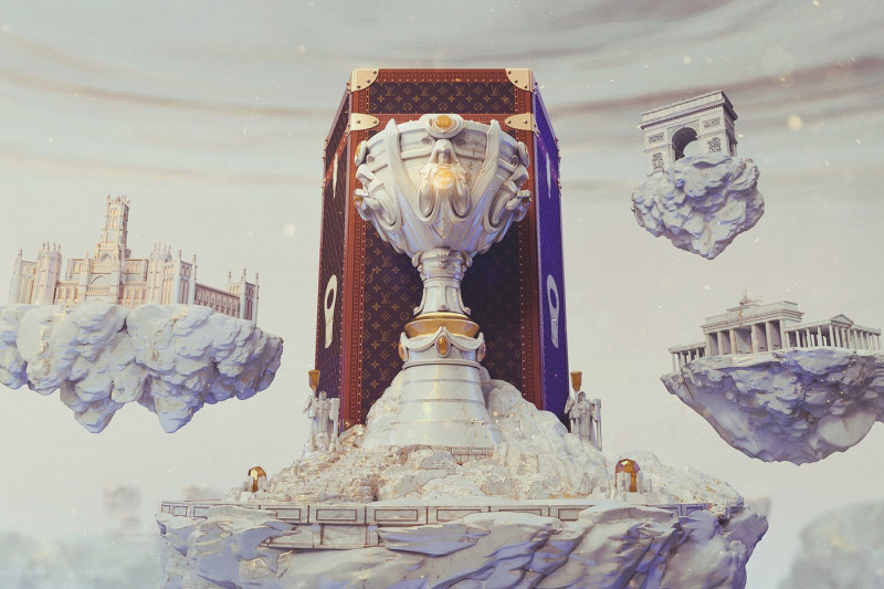 知名法國時尚精品路易威登（Louis Vuitton）與 Riot Games 宣布合作打造世界冠軍獎盃陳列箱。   圖：翻攝自 Riot Games