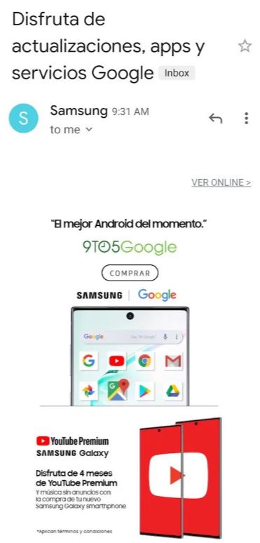 三星Note 10新機廣告，主打支援一系列的Google App服務，暗諷華為新機不支援Google服務的痛處。（圖：翻攝自androidcentral）