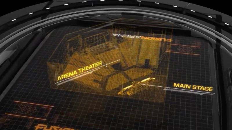 費城融合未來主場館「Fusion Arena」的立體透視影片磅礡登場。   圖：翻攝自費城融合推特