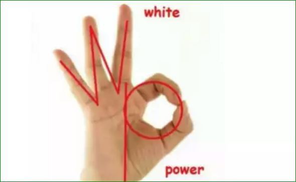 白人至上主義者將「OK」手勢拿來當作「白人力量」(White Power)的象徵   圖：anti-k組織網站提供