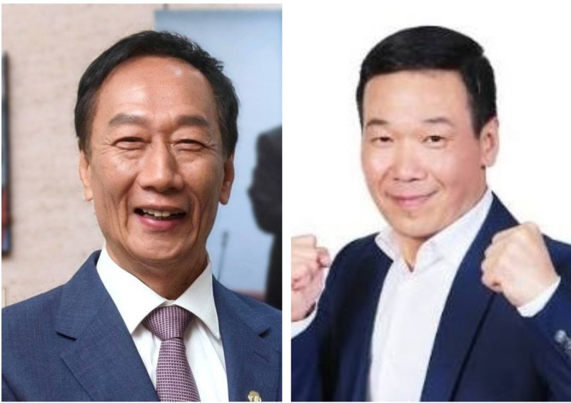 台北市議員鍾小平（右）日前表示，將代表「郭家軍」參選淡水區立委，遭郭台銘（左）辦公室否認。   圖：新頭殼製作