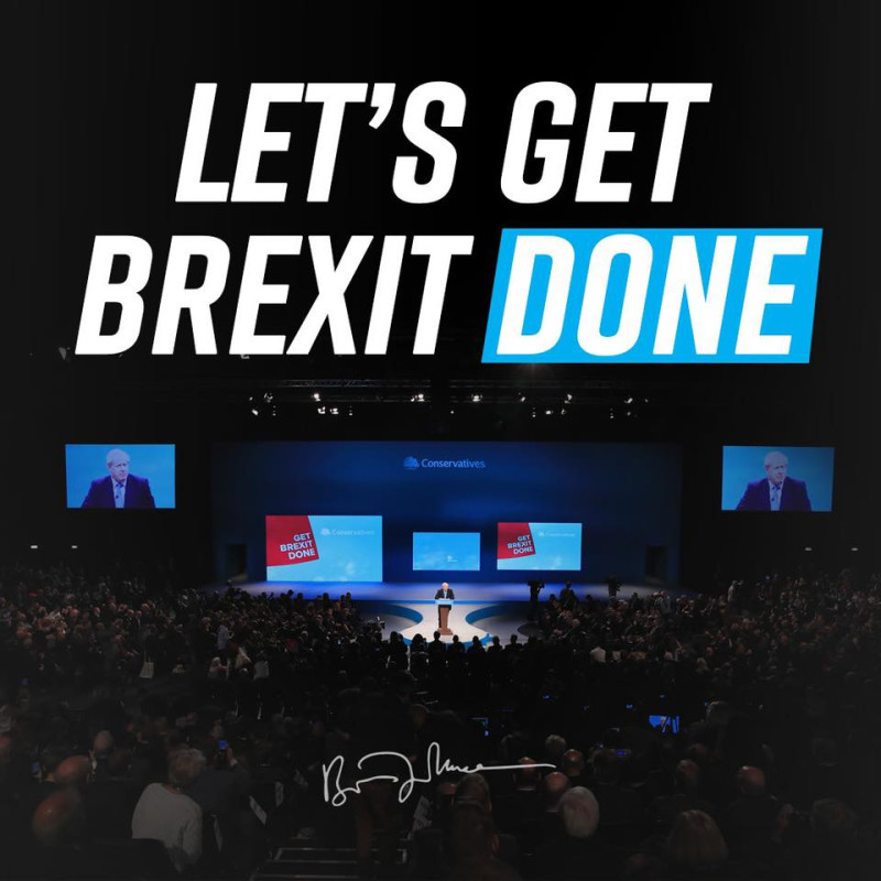 英國首相強生2日向所屬的保守黨提出最終版脫歐方案。   圖：翻攝強生臉書