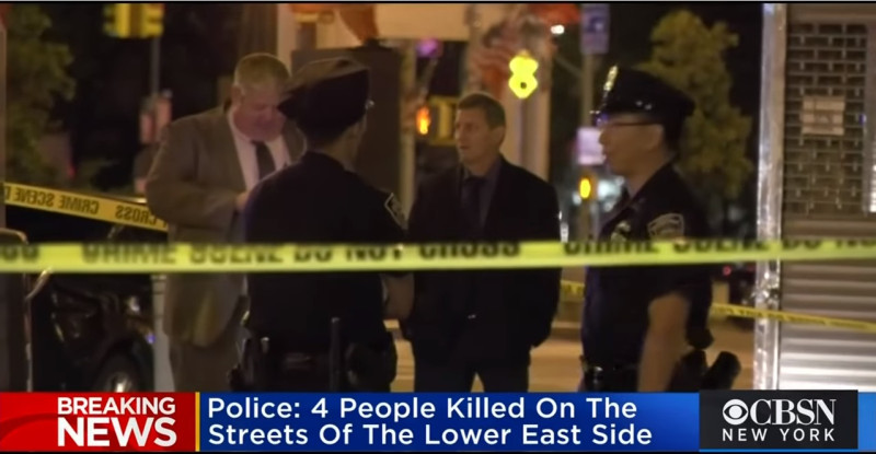 紐約中國城驚傳當街攻擊街友，造成四死一重傷。   圖/ 翻攝自CBSN