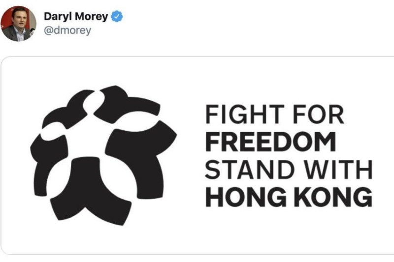摩瑞日前在推特上發表支持香港的言論，引發中國球迷的不滿。   圖：翻攝自Daryl Morey推特