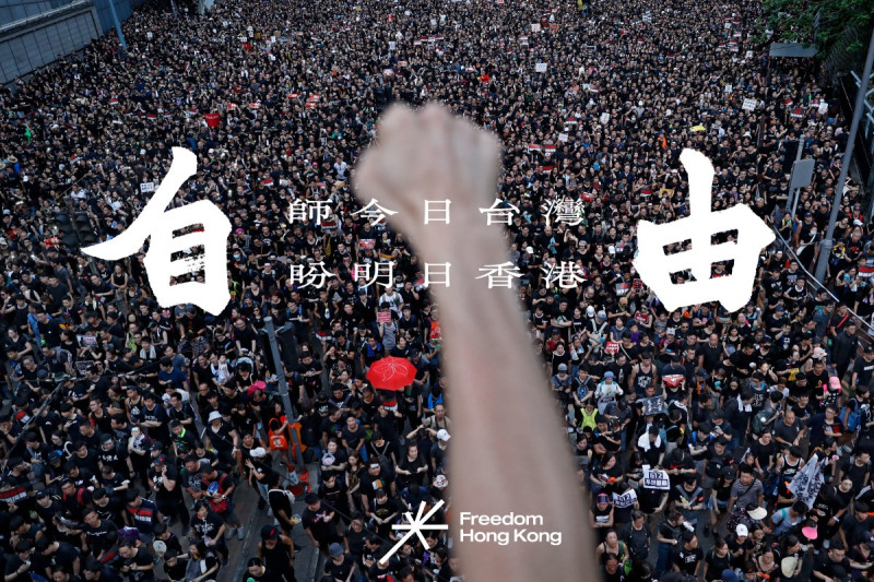 他們強調，中國政府非常討厭這面旗，如同吸血鬼見到十字架。   圖/翻攝自Freedom HONG KONG臉書