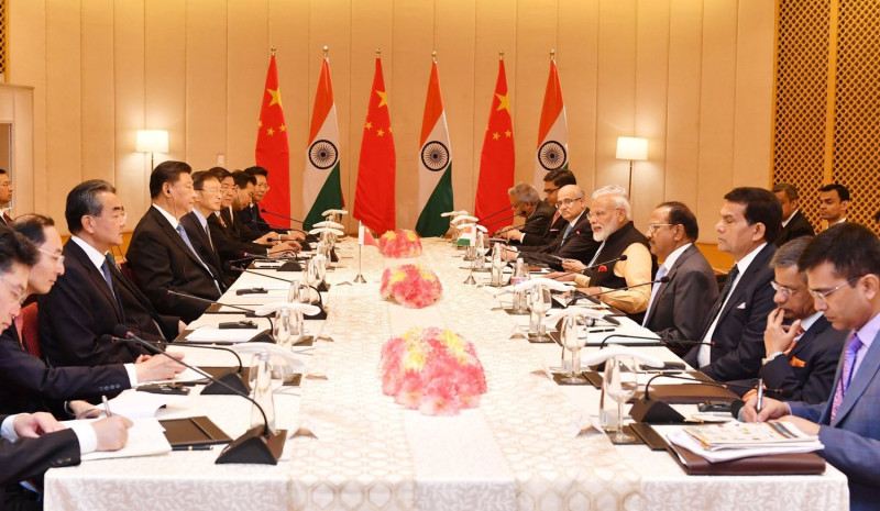 中國主席習近平與印度總理莫迪舉行第二次非正式峰會。   圖：翻攝自Narendra Modi 的推特