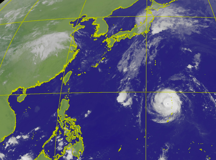 中央氣象局表示，第21號中度颱風「博羅依」中心位置位於鵝鑾鼻東南東方約2740公里的海面上，預計仍以西北轉北的方向前進，對台灣沒有影響。   圖：截自中央氣象局