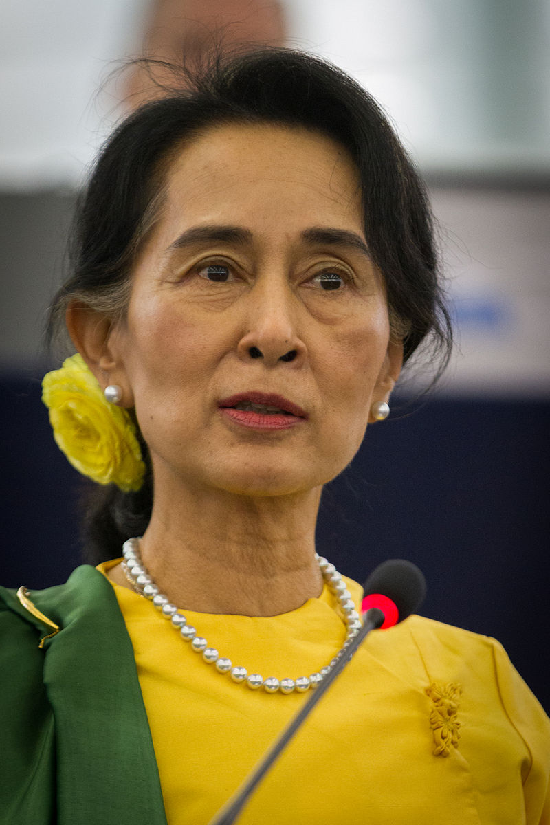 緬甸領袖翁山蘇姬表示，其帶領的民選政府若能連任，將試圖修憲   圖：Claude TRUONG-NGOC 提供　CC BY-SA 3.0