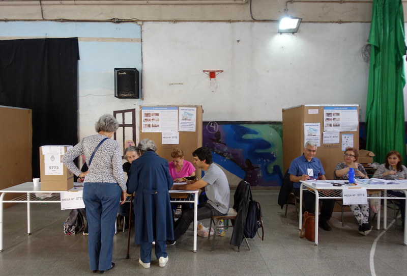 阿根廷總統大選投票情形。   圖 : 中央社/提供