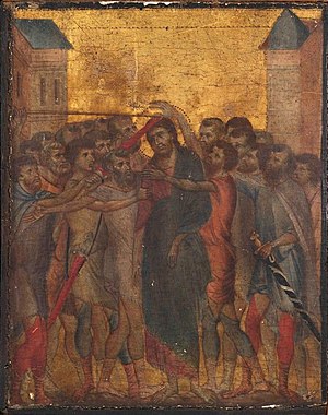 義大利畫家契齊瑪布「受嘲弄的基督」成交價達新台幣8.15億元，創中世紀畫作最高價紀錄。   