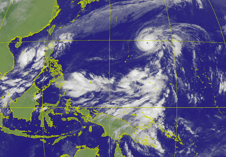 中央氣象局表示，昨（4）日生成的中度颱風哈隆，逐漸往北移動對東亞陸地沒有直接影響。   圖：截自中央氣象局