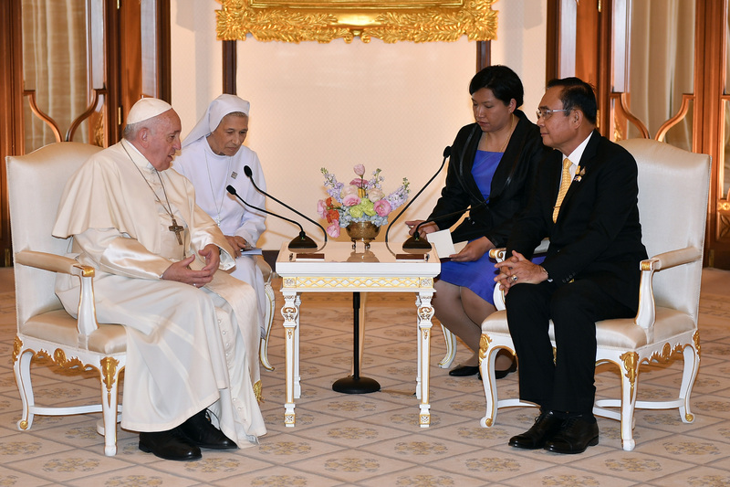 教宗與泰國總理帕拉育會面。   圖 : 泰國總理府 /提供