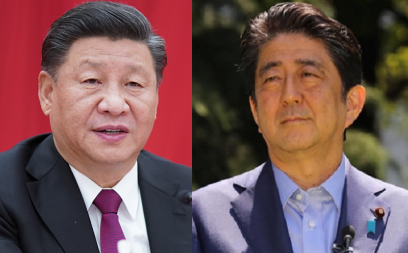 中國國家主席習近平(左)、日本首相安倍晉三(右)。   圖：新頭殼合成