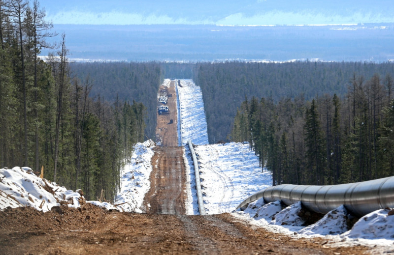 長約3000公里的「西伯利亞力量」天然氣管線2日開通，直接輸往中國，是俄羅斯在蘇聯解體後的最大工程項目。   圖：翻攝自Gazprom官網