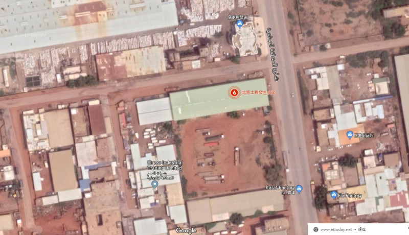 發生火警的喀土木磁磚廠。   圖 : 翻攝自google地圖