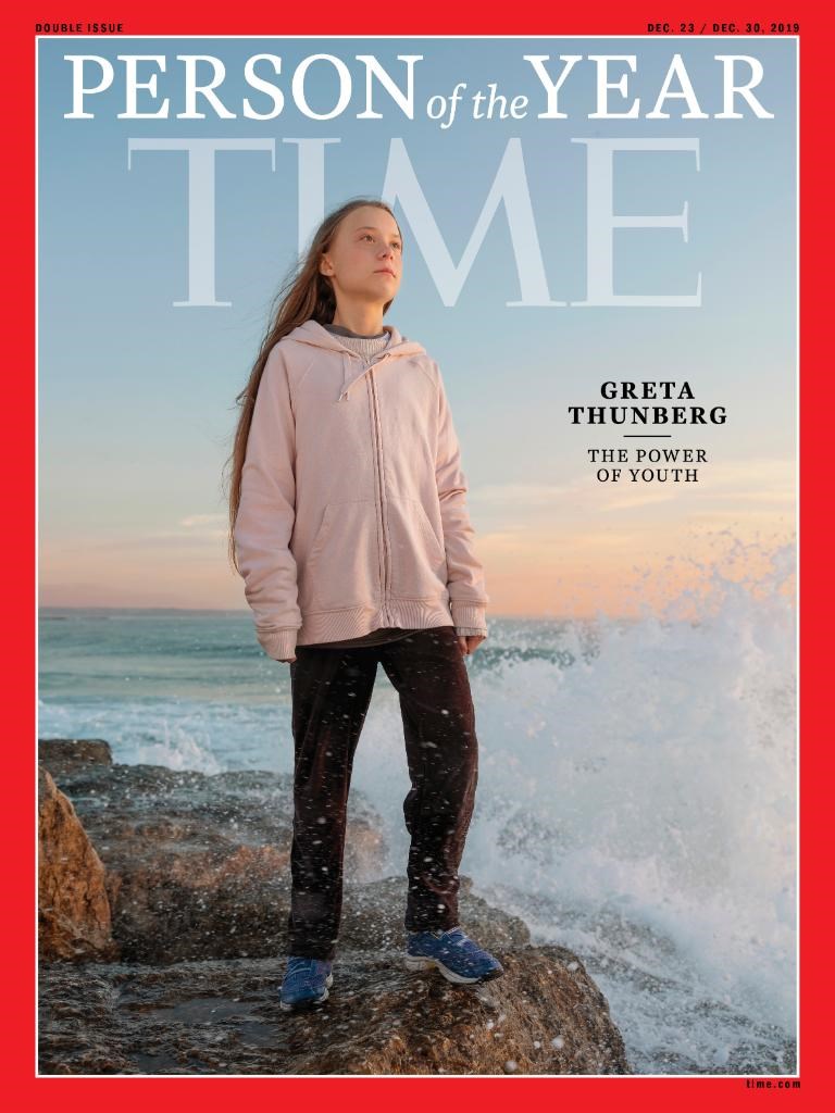 《時代》雜誌（Time）布2019年風雲人物為瑞典環保少女童貝里（Greta Thunberg）。   圖：取自TIME推特