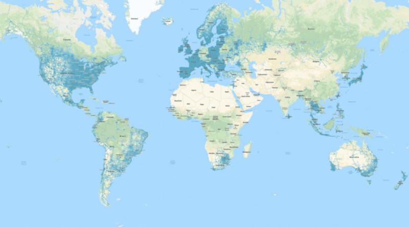 Google近期首度在官方部落格公布其全球拍攝範圍，覆蓋地球98%的居住人口。   圖：翻攝自Google部落格