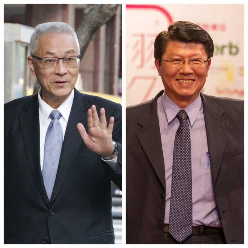 國民黨主席吳敦義（左）、國民黨台南市黨部主委謝龍介（右）。   圖：新頭殼合成照