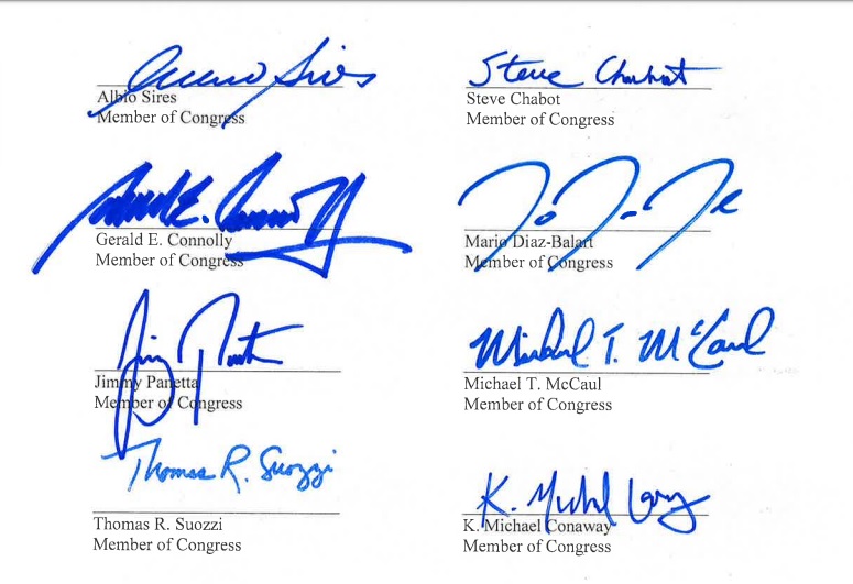 美眾議院發表給貿易談判仢表萊特海澤公開信，有逾1/3席次議員連署簽名。   圖：翻攝自夏波推特連結網站