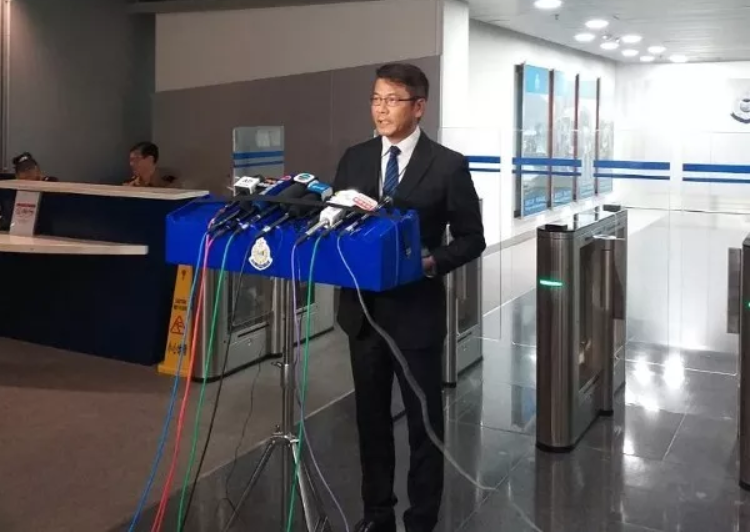 香港毒品調查科財富調查組署理高級警司陳偉基表示，「星火同盟」募得的款項流向一間空殼公司。   圖：翻攝自微信