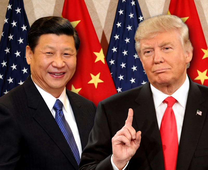 美國總統川普（右）與中國國家主席習近平（左）。   圖：翻攝自推特