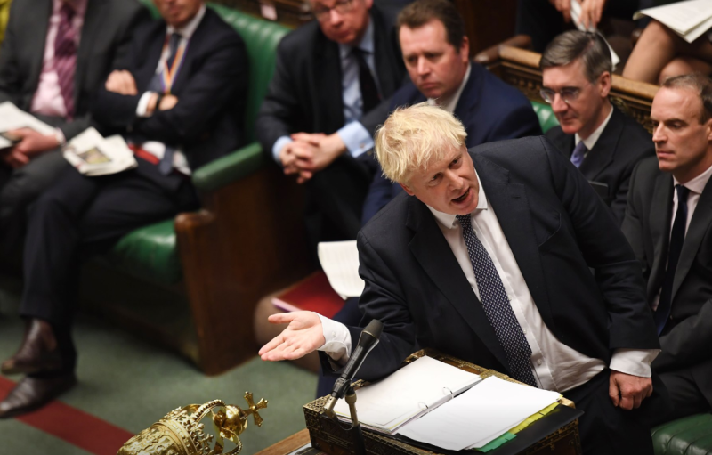 英國議會下議院20日表決通過首相強生（BorisJohnson）的脫歐法案。   圖：翻攝自UK Parliament臉書