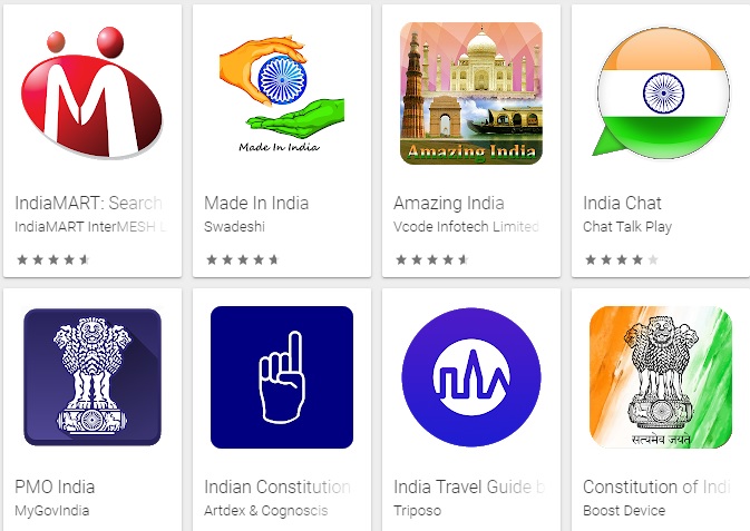 印度極力開發各式手機APP，挽回自己消費者的心，成功從中國手裡搶回主導權。   圖：翻攝自Google Play