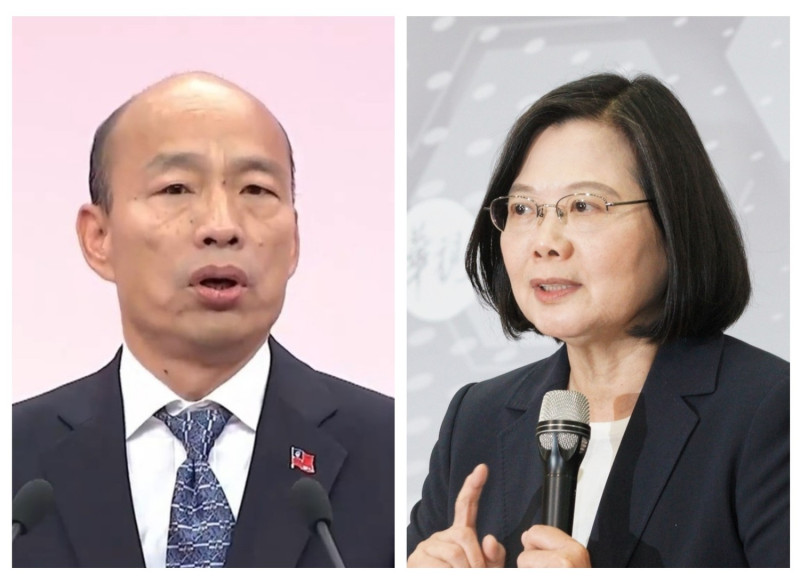 總統蔡英文（右）高雄市長韓國瑜（左）。   圖：新頭殼合成（資料照）