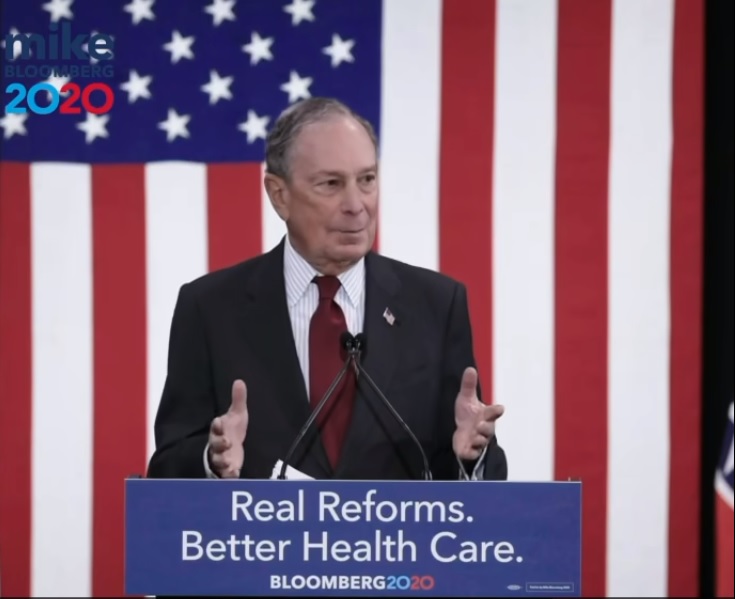 美國富豪彭博（Michael Bloomberg）自費數千萬美元投入民主黨總統初選。   圖：翻攝彭博臉書影片