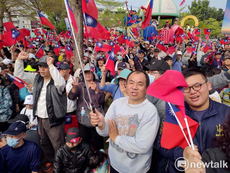 國民黨於台南舉行聯合造勢。   圖：黃建豪/攝