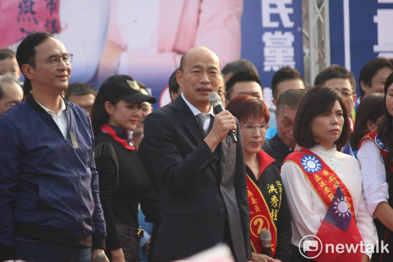 國民黨總統候選人韓國瑜快閃台南。   圖：黃建豪/攝