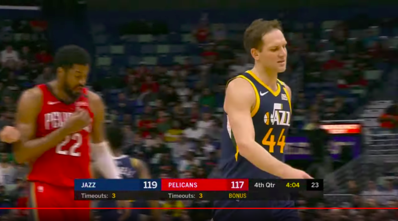 爵士射手Bojan Bogdanovic（右）。   圖：擷取自Youtube