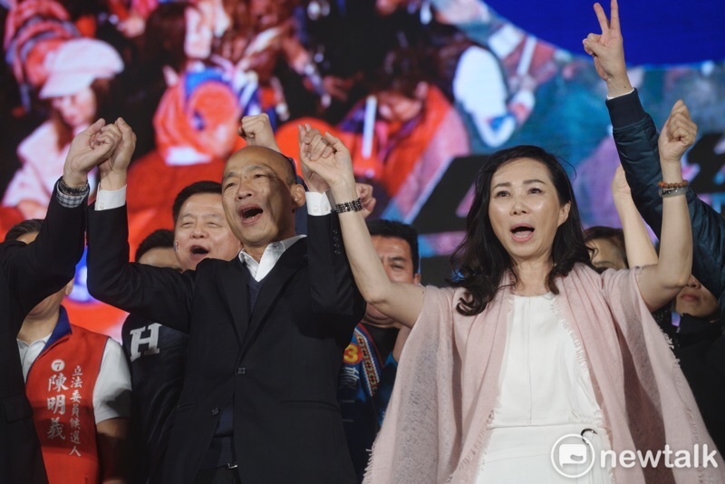 韓國瑜太太李佳芬被媒體報導稱，謝典林系統認為可能跟郭台銘搭檔的副總統人選。   圖：張良一/攝（資料照）