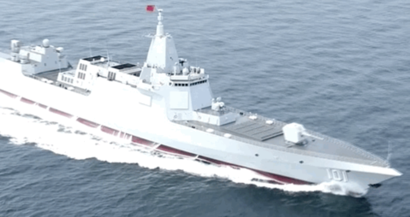 中國海軍055型驅逐艦「南昌艦」首艦歸建入列。   圖：翻攝自微信