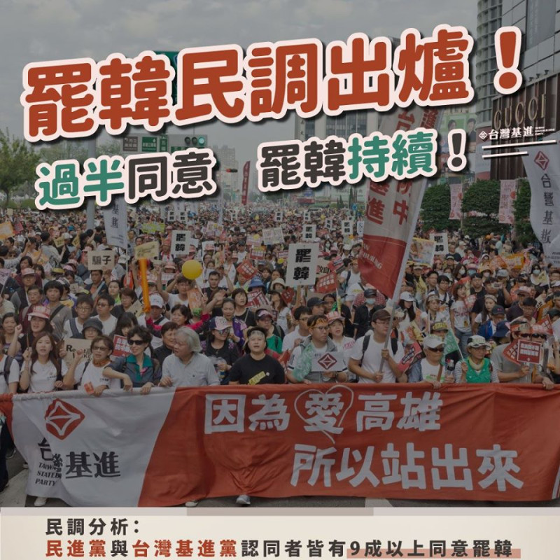 台灣基進強調，「罷韓這條路，台灣基進絕對義無反顧！」   圖：翻攝自台灣基進臉書