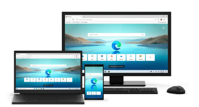 Edge瀏覽器適用在電腦網頁與手機系統皆可下載使用。   圖：截取自微軟官網
