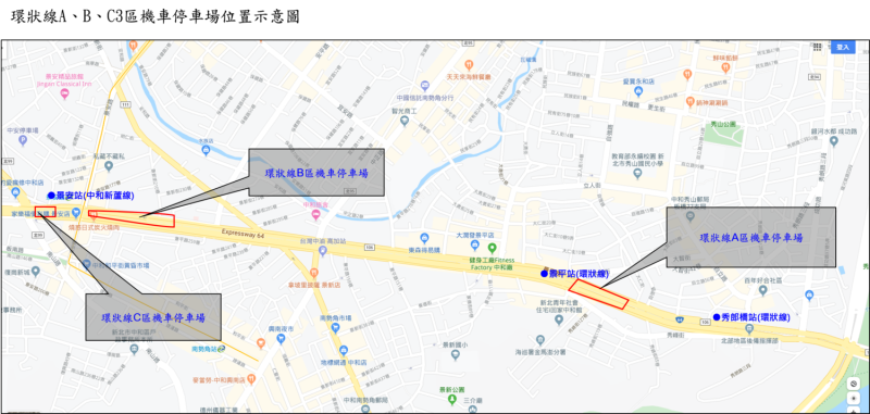 環狀線機車停車場示意圖。   圖：新北市交通局／提供