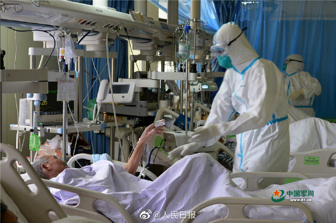 武漢肺炎，北京復興醫院3日爆發群聚感染。(示意圖)   圖：翻攝自人民日報臉書