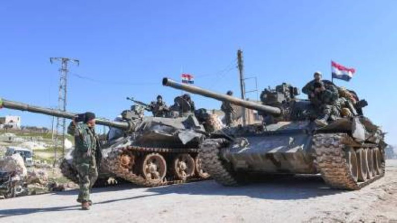 敘利亞派出多輛坦克與土耳其激戰。   圖：翻攝自微博