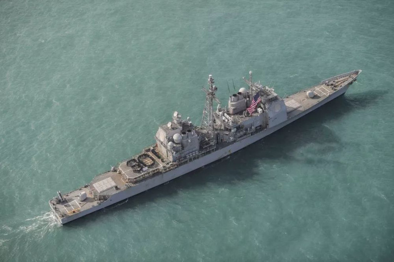 美國軍艦「錢瑟勒斯維爾」號。   圖：翻攝自中國《環球時報》