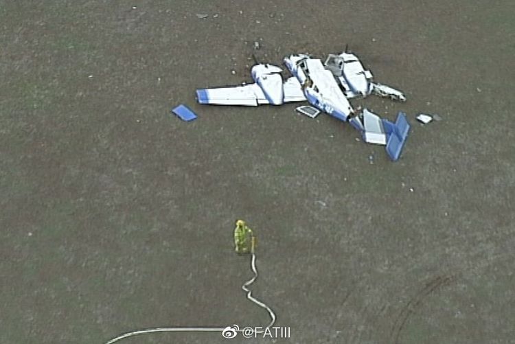 澳洲墨爾本今天發生一起飛機相撞的意外。   圖 : 翻攝自網易FATIII