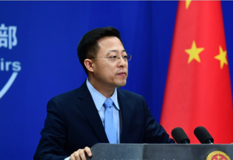 中國正試圖以外交及媒體的力量影響輿論，中國外交部發言人趙立堅日前質疑，是美軍將病毒帶到武漢。   圖：翻攝自中國外交部（資料照）