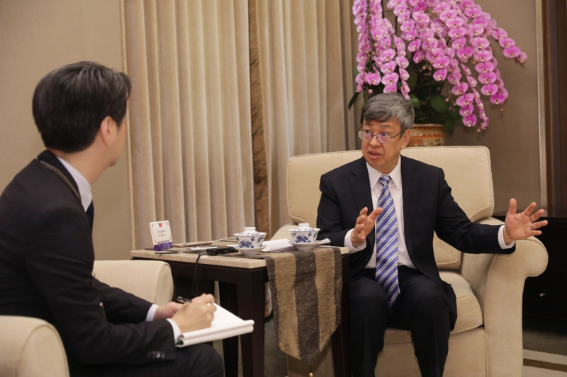 副總統陳建仁26日接受《日本產業經濟新聞社》專訪   圖：總統府提供