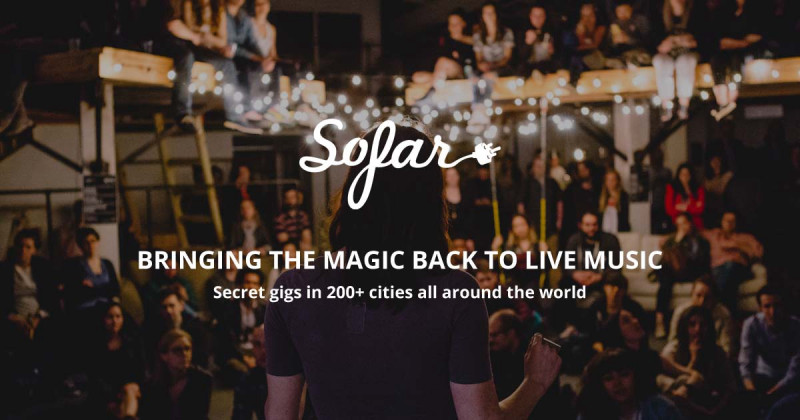 Sofar Sounds 設計全新的機制，讓現場演出的表演體驗不同以往。   圖：取自 Sofar Sounds 官網